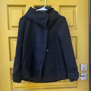 Zara Elegant Black Pea Coat for Women
